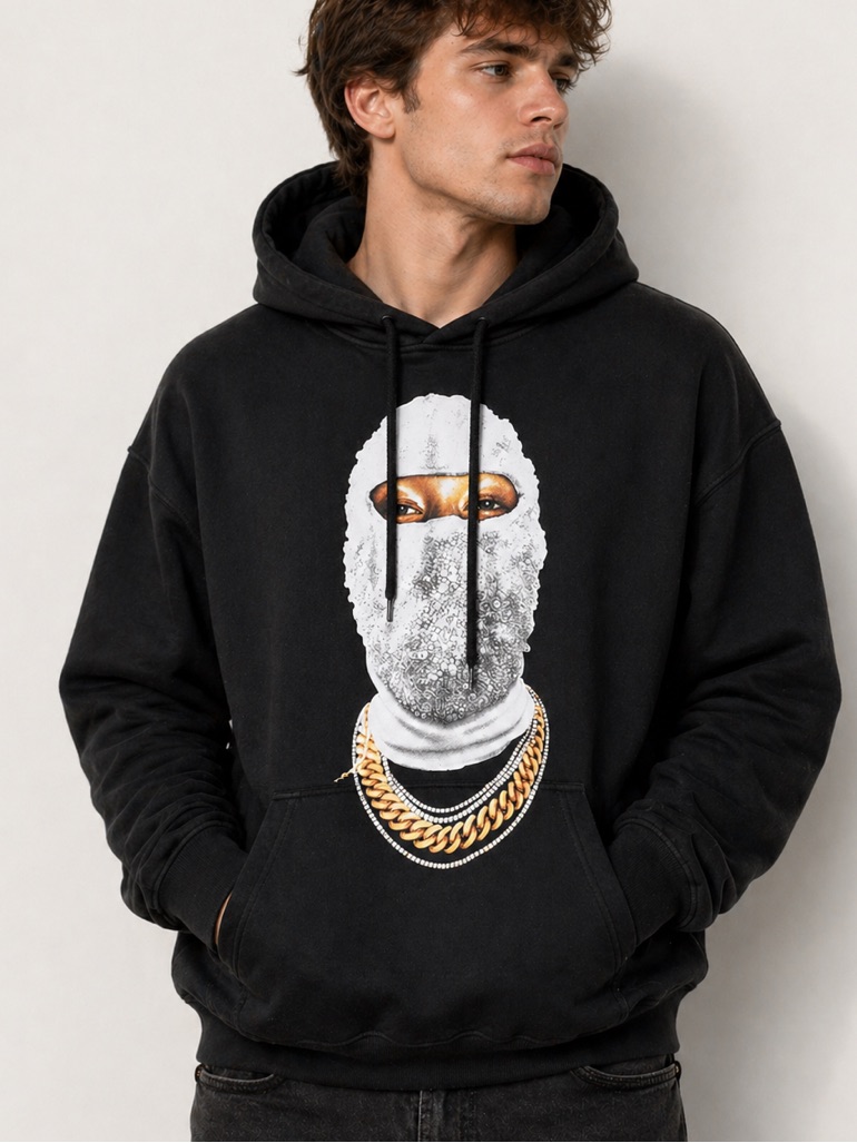 Ih Nom Uh Nit Future Mask Graphic Hoodie - Black